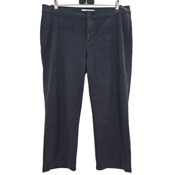 Lila Ryan Womans size 12 Jase Slim Straight Pedal Pusher Cropped Navy Pants NWOT - Picture 1 of 9